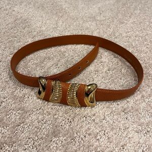 Tan and gold XS waist belt